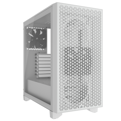 Case PC Corsair 3000D Tempered Glass Mid-Tower, White