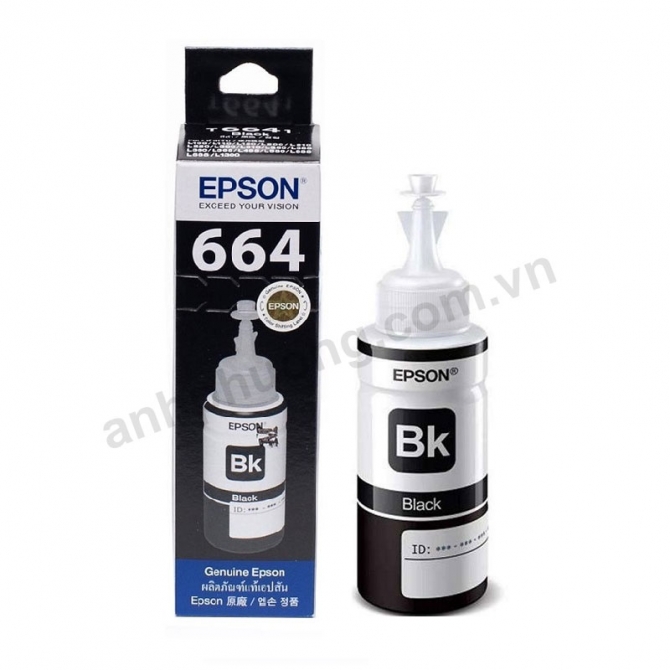 Mực in Epson T6641 Black (T664100) - Dùng cho máy in: L100/ L110/ L120/ L200/ L210/ L220/...