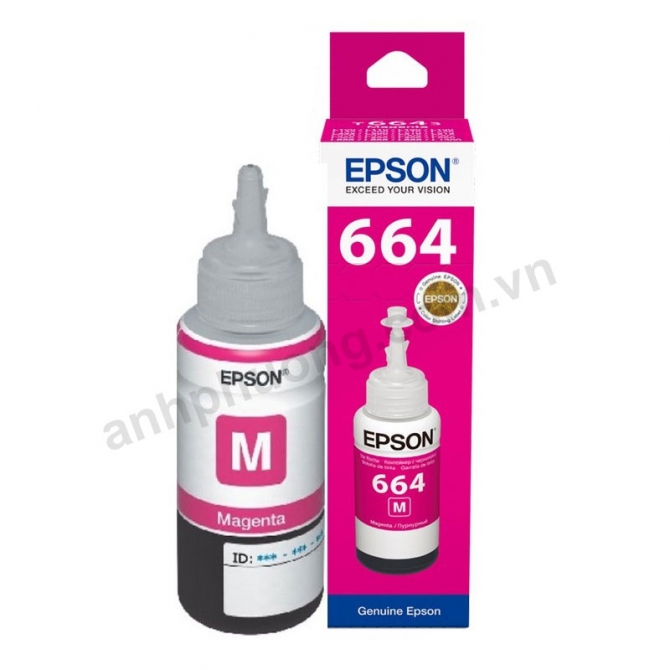 Mực in Epson T6643 Magenta (T664300) - Dùng cho máy in: L100/ L110/ L120/ L200/ L210/ L220/...