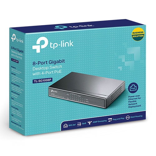 Switch TP-Link 8 cổng Gigabit với 4 cổng PoE TL-SG1008P