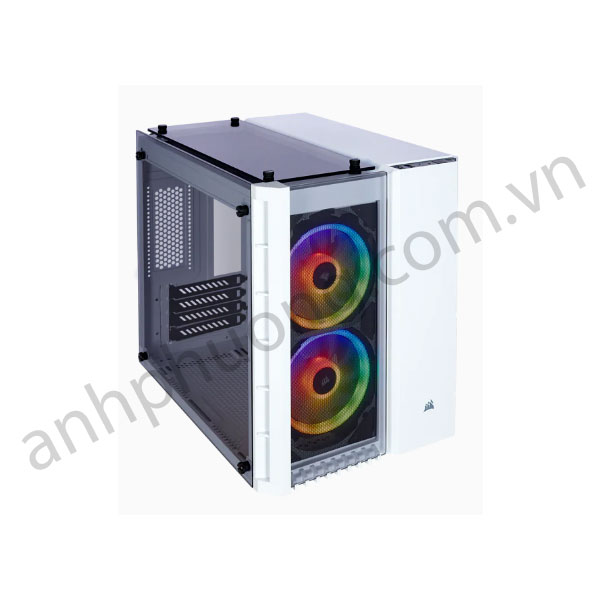 Case PC Corsair Crystal Series 280X RGB Tempered Glass Micro ATX Case — White